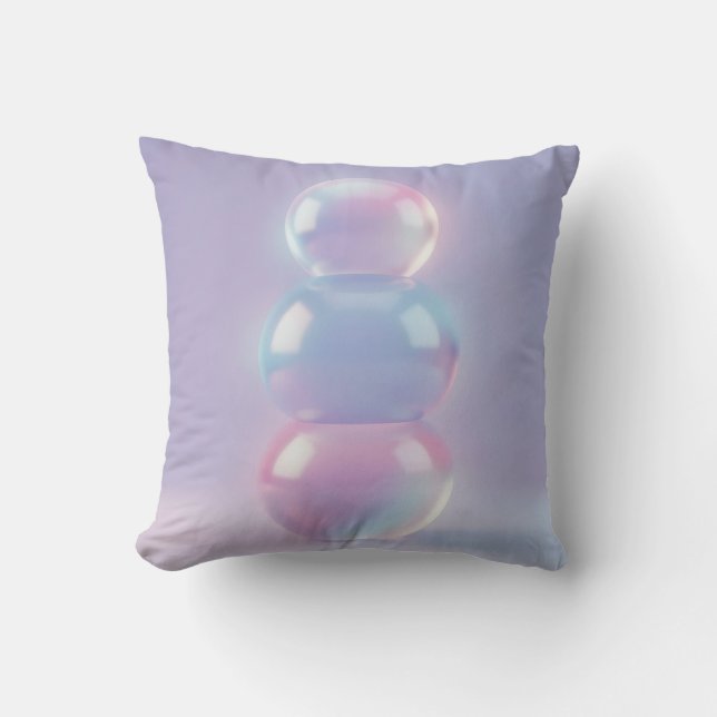 Iridescente Pastel Gestapelde Bollen Droomachtig  Kussen (Voorkant)