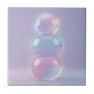 Iridescente Pastel Gestapelde Bollen Droomachtig Tegeltje