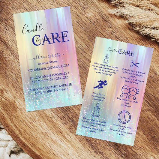 Iridescente Pastel Luxe Kaarsverzorging Visitekaartje