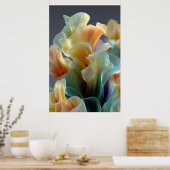 Iridescente Pastel Regenboog Glas Bloemblaadjes Fa Poster (Keuken)