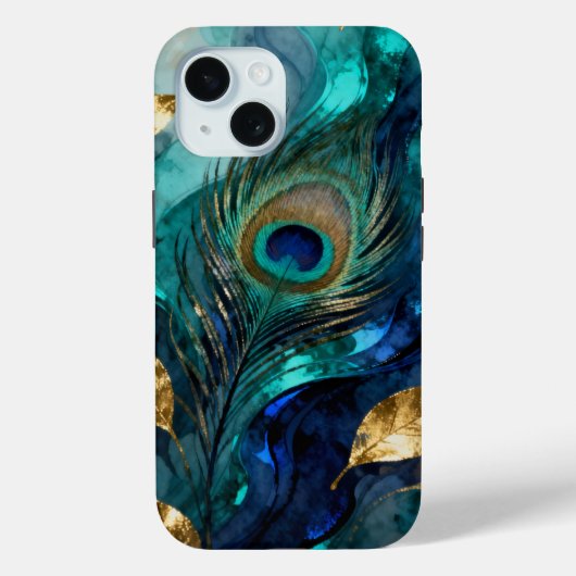 Iridescente Pauwenveer Abstract Case-Mate iPhone Case (Achterkant)