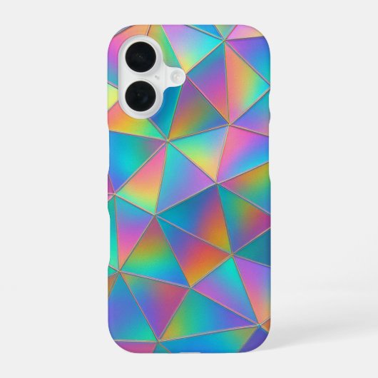 Iridescente Polygoon iPhone 16 Hoesje (Achterkant)
