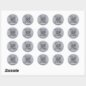 Iridescente QR-code en aangepaste tekst ronde stic Sticker (Vel)