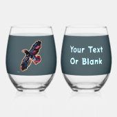 Iridescente Raaf Wijnglas Zonder Voet (Voorkant)