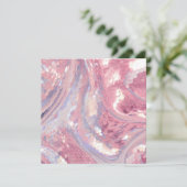 Iridescente roze en paarse lovertjes kaart (Staand voorkant)