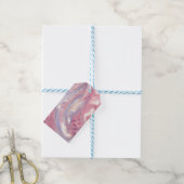 Iridescente Roze en Paarse Pailletten Cadeaulabel (Met Touw)
