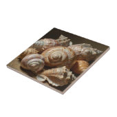 Iridescente schelp stilleven tegeltje (Zijkant)