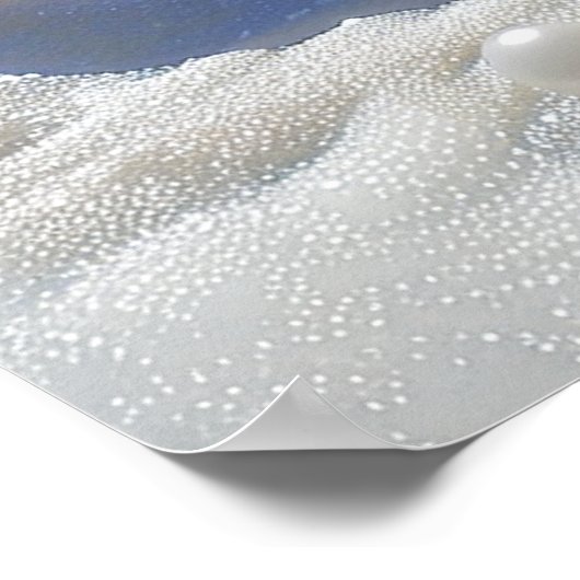 Iridescente schelpen Zeesterren Drijfhout Witte Za Poster (Hoek)