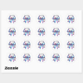 Iridescente strik Happy Verjaardag Ronde Sticker (Vel)