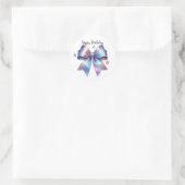 Iridescente strik Happy Verjaardag Ronde Sticker (Tas)