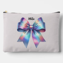 Iridescente strik met persoonlijke accessoiretas etui
