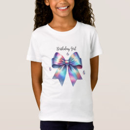 Iridescente Strik Verjaardagsmeisje T-shirt