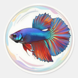 Iridescente Stroom – Betta Vis Kunst Klassieke Ron Ronde Sticker