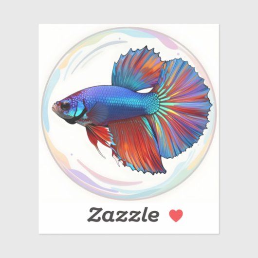 Iridescente Stroom – Betta Vis Kunst Vierkante Vin Sticker (Vel)