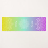 Iridescente Teal Regenboog Gradiënt Mandala Met Na Yogamat (Voorkant (horizontaal))