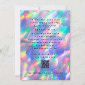 Iridescente ultra moderne bat mitzvah QR CODE RSVP Kaart (Achterkant)