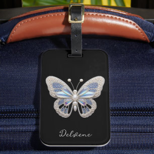 Iridescente Vlinder Elegantie Bagagelabel