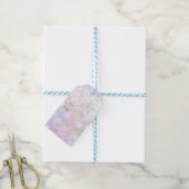 Iridescente Witte Glitter Glam 1e Verjaardag Favor Cadeaulabel (Met Touw)