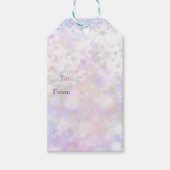 Iridescente Witte Glitter Glam 1e Verjaardag Favor Cadeaulabel (Voorkant)