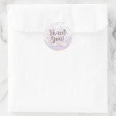 Iridescente Witte Glitter Glam Feest Favor Ronde Sticker (Tas)
