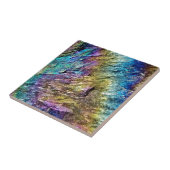 Iridescentie regenboogkleur zeldzame minerale doua tegeltje (Zijkant)