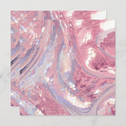 Iridesecent Pink and Purple Sequin Kaart (Voorkant / Achterkant)