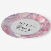 Iridesecent Pink and Purple Sequin Papieren Bordje (Gekanteld)