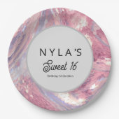 Iridesecent Pink and Purple Sequin Papieren Bordje (Voorkant)