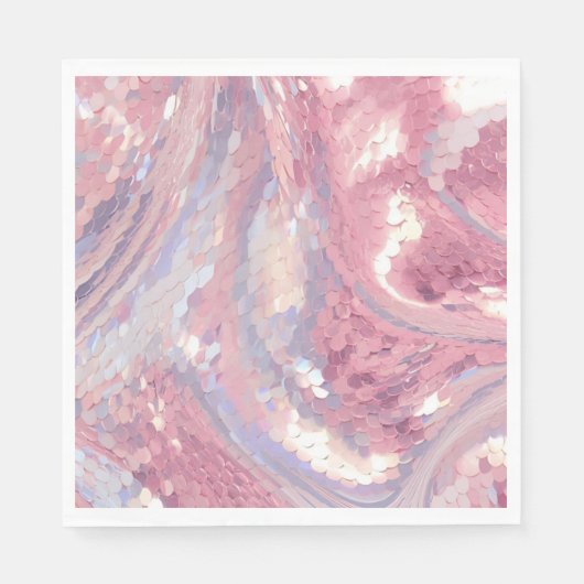 Iridesecent Pink and Purple Sequin Servet (Voorkant)