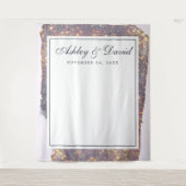 Iridiscence Paarse Gouden Glitter Bruiloft Tapijt Wandkleed (Voorkant)