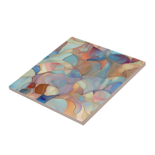 Iridiscent kleurrijke parelmoer tegeltje (Zijkant)