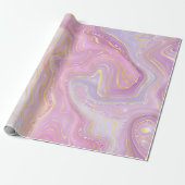 Iridiscent regenboogverloop en goud folie strata cadeaupapier (Uitgerold)