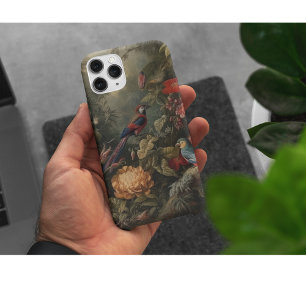 Iridiscerende Ara & Gouden Pioen Natuurhistorische Case-Mate iPhone Case