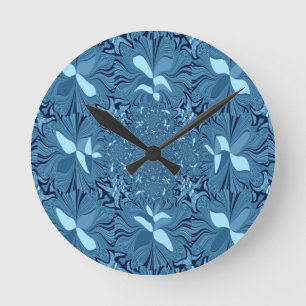 Iridiscerende blauw. ronde klok