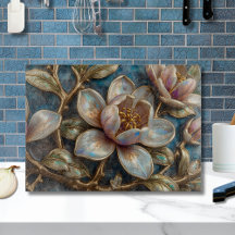 Iridiscerende Blauwe Cloisonne Magnolia