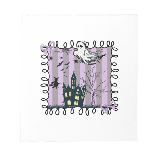 Iridiscerende Coquette Halloween Notitieblok (Voorkant)