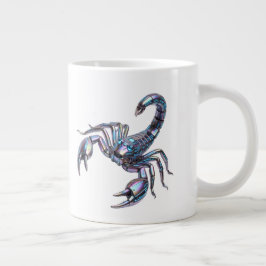 Iridiscerende Cyber Schorpioen Mechanische Kunst Grote Koffiekop
