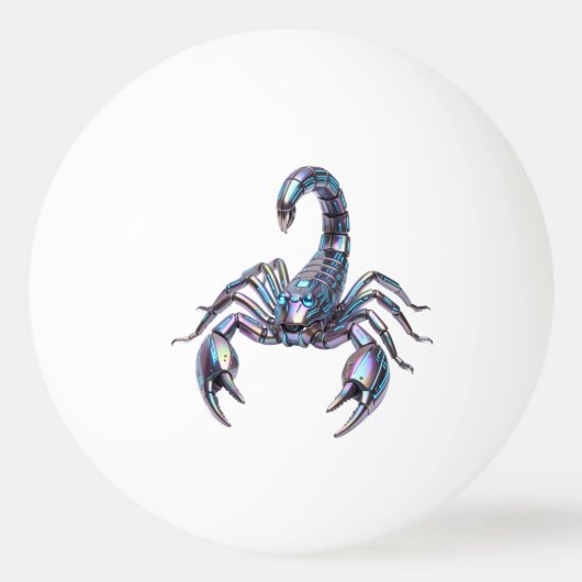 Iridiscerende Cyber Schorpioen Mechanische Kunst Pingpongbal (Voorkant)