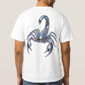 Iridiscerende Cyber Schorpioen Mechanische Kunst T-shirt (Achterkant)