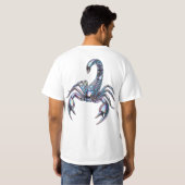 Iridiscerende Cyber Schorpioen Mechanische Kunst T-shirt (Achterkant volledig)
