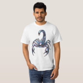 Iridiscerende Cyber Schorpioen Mechanische Kunst T-shirt (Voorkant volledig)