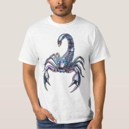 Iridiscerende Cyber Schorpioen Mechanische Kunst T-shirt