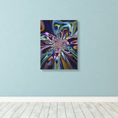 Iridiscerende Energie Stroom Fractale Kunst Canvas Afdruk (Insitu (Houten vloer))