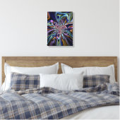 Iridiscerende Energie Stroom Fractale Kunst Canvas Afdruk (Insitu (Slaapkamer))