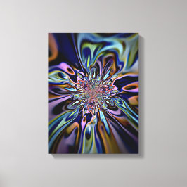 Iridiscerende Energie Stroom Fractale Kunst Canvas Afdruk