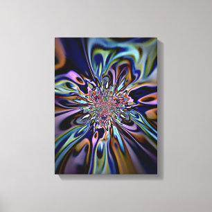 Iridiscerende Energie Stroom Fractale Kunst Canvas Afdruk
