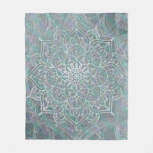 Iridiscerende Glans Mandala Boho Chic Fleece Deken (Voorkant)