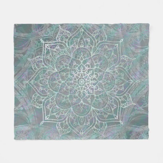 Iridiscerende Glans Mandala Boho Chic Fleece Deken (Voorkant (Horizontaal))