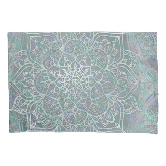 Iridiscerende Glans Mandala Boho Chic Kussensloop (Voorkant)