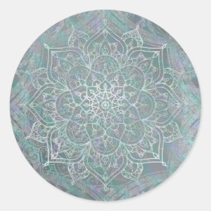 Iridiscerende Glans Mandala Boho Chic Ronde Sticker